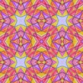 set of colorful kaleidoscope art tile made from color pencil painting Royalty Free Stock Photo
