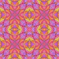 set of colorful kaleidoscope art tile made from color pencil painting Royalty Free Stock Photo