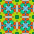 set of colorful kaleidoscope art tile made from color pencil painting on white background Royalty Free Stock Photo