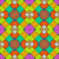 set of colorful kaleidoscope art tile made from color pencil painting on white background Royalty Free Stock Photo