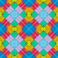 set of colorful kaleidoscope art tile made from color pencil painting on white background Royalty Free Stock Photo