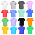 set of colorful knitted shirts on a white Royalty Free Stock Photo