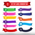 Set of colorful label ribbon tag 013