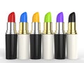 Set of colorful lipsticks