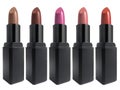 Set of colorful lipsticks isolated on white