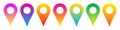 Set of colorful location icons. Vector icon Royalty Free Stock Photo