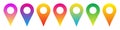 Set of colorful location icons. Vector icon