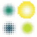 Set of colorful logos halftone Circles Logo, vector illustration Royalty Free Stock Photo