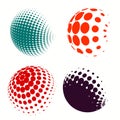 Set of colorful logos halftone Circles Logo, vector illustration Royalty Free Stock Photo