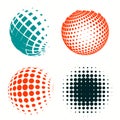 Set of colorful logos halftone Circles Logo, vector illustration Royalty Free Stock Photo