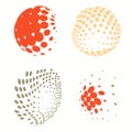 Set of colorful logos halftone Circles Logo, vector illustration Royalty Free Stock Photo