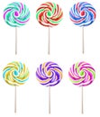 Set of colorful lolipops isolated on white background