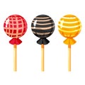 Set of colorful lollipops, sweet candies, vector illustration, cartoon style Royalty Free Stock Photo