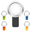 Set colorful magnifying glasses Royalty Free Stock Photo