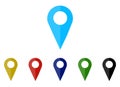 Set colorful map pointer location pin icon marker flag symbol vector illustration Royalty Free Stock Photo