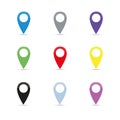 Set colorful map pointer location pin icon marker symbol Royalty Free Stock Photo