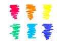 Set of colorful marker pens doodles. Royalty Free Stock Photo
