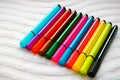 Set of colorful markers on the white background Royalty Free Stock Photo