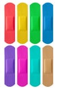 Set of colorful medical bandages