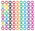 Set of colorful metal chains, vector