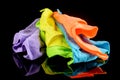 Set of colorful microfiber cloths