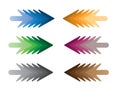 A set of colorful modern arrow pointers for direction