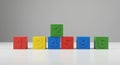 Colorful Number Blocks Arranged in a Step-like Formation Royalty Free Stock Photo