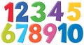 Set of colorful numbers Royalty Free Stock Photo