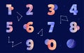 Set of colorful numbers vector