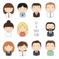 Set of colorful office people icons. Businessman