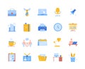 Set of colorful office related icons Royalty Free Stock Photo