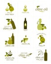 Set of colorful olive oil labels.