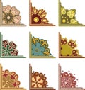 Colorful Ornamental Baroque Style Floral Vector Corners