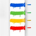 Set of colorful paint roller brushes. Vector Royalty Free Stock Photo