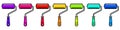 Set of colorful paint rollers Linear illustration Royalty Free Stock Photo