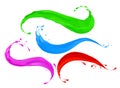 Set of colorful paint splashes, isolated on white background Royalty Free Stock Photo