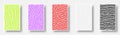 Set of colorful paper cards with textures. Abstract Turing ornament halftone reaction diffusion psychedelic background