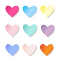 Set of Colorful paper heart Royalty Free Stock Photo