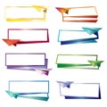 Set of colorful paper planes with banners Royalty Free Stock Photo