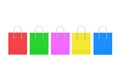 Set of colorful paper shopping bags isolated on white background Royalty Free Stock Photo