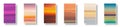 Set of colorful paper sunset and sunrise sea cards. Abstract blurred textured gradient mesh color backgrounds Royalty Free Stock Photo