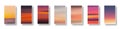 Set of colorful paper sunset and sunrise sea cards. Abstract blurred textured gradient mesh color backgrounds Royalty Free Stock Photo