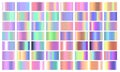 Set colorful Pastel gradient Chrome color foil texture background.