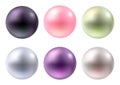 Set of colorful pearls. Jewelry gemstones
