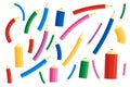 Set of colorful pencils of different forms. EPS 10 Royalty Free Stock Photo