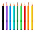 Set of colorful pencils. Vector realistic highlighters, felt tip marker or pens collection for design in home, office