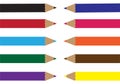 set of colorful pencils on the white background Royalty Free Stock Photo