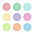 Set of colorful peppermint candies. Round sweet lollipop candy
