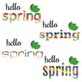 Set of colorful phrases Hello Spring Royalty Free Stock Photo