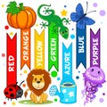 Set of colorful pictures for children. For education.